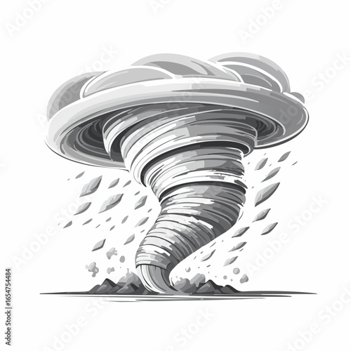 Tornado Image vector. Tornado Natural Disaster Illustration isolated on white background.