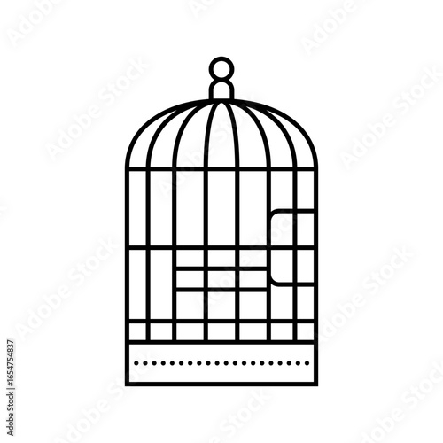 birdcage pet home line icon vector illustration