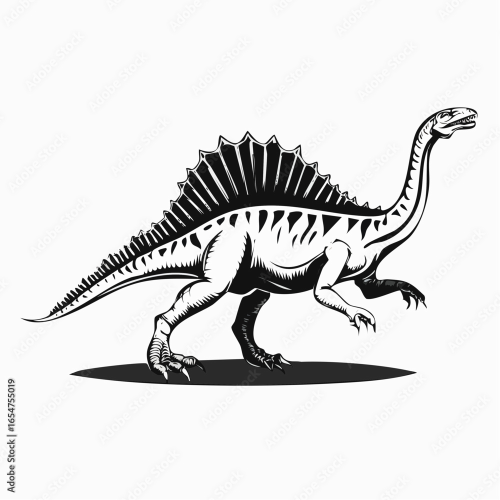 Fototapeta premium Spinosaurus vector image. Spinosaurus dinosaur on white background Vector Image.