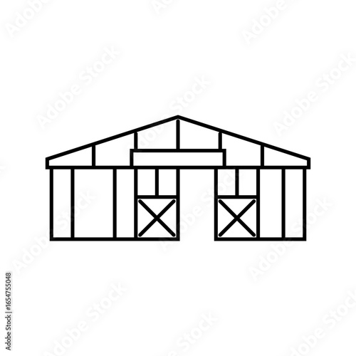 horse stable pet home line icon vector illustration