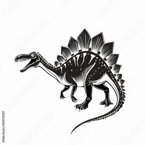 Spinosaurus vector image. Spinosaurus dinosaur on white background Vector Image.