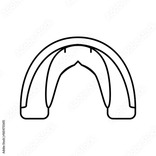 mouth guard orthodontist line icon vector illustration