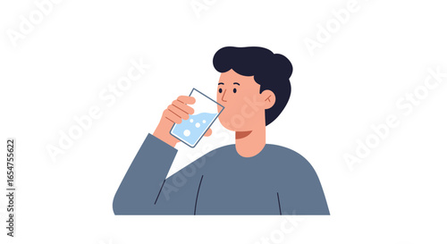 Stay refreshed with clean hydration a man drinking pure water from a glass to quench thirst