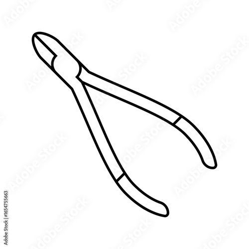 orthodontic pliers orthodontist line icon vector illustration