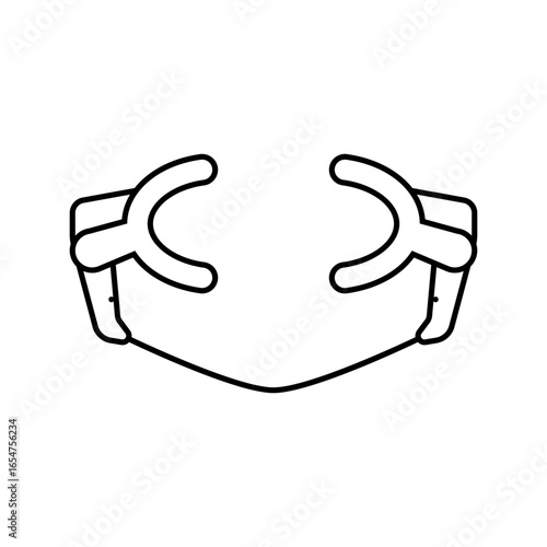 cheek retractor orthodontist line icon vector illustration