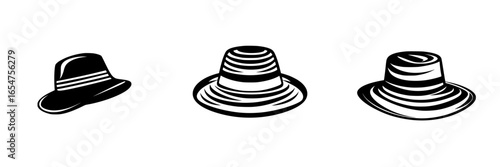 Different styles of hats crafted with simple lines and shapes showcasing versatile fashion options for everyone