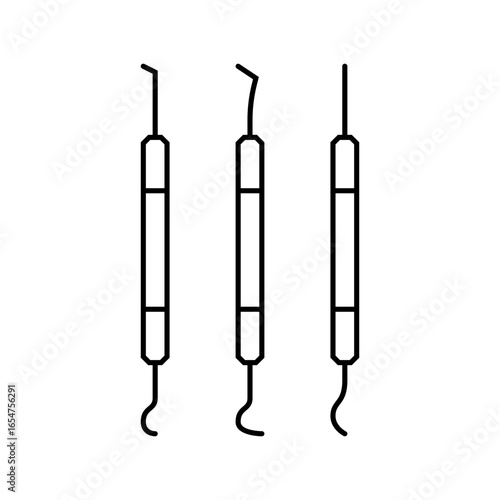 dental scaler orthodontist line icon vector illustration