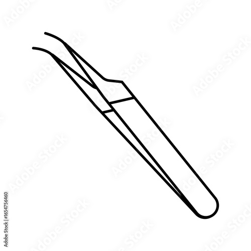 orthodontic tweezers orthodontist line icon vector illustration