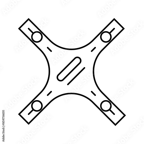 bracket positioning gauge orthodontist line icon vector illustration