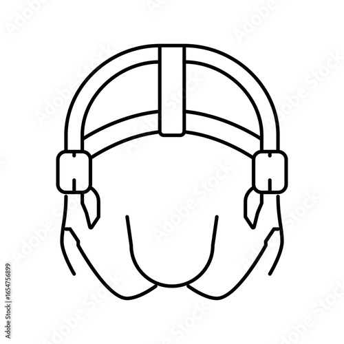 orthodontic headgear orthodontist line icon vector illustration