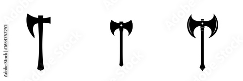 Various axe designs showcasing distinct shapes and styles for weapon enthusiasts and graphic artists, suitable for diverse creative projects