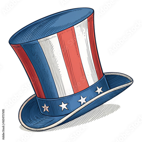 Patriotic Uncle Sam Hat Ill...