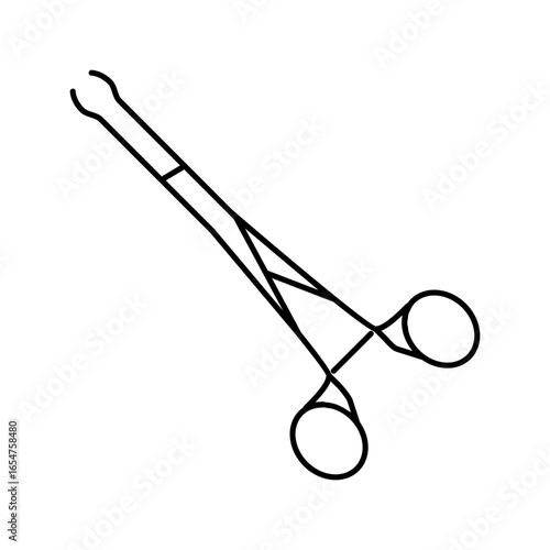 forceps surgeon line icon vector illustration