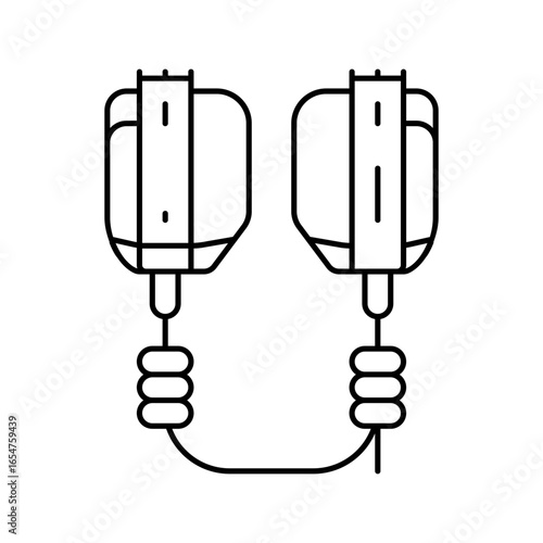 defibrillator paddles surgeon line icon vector illustration