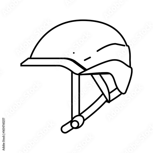 helmet for whitewater trips line icon vector illustration