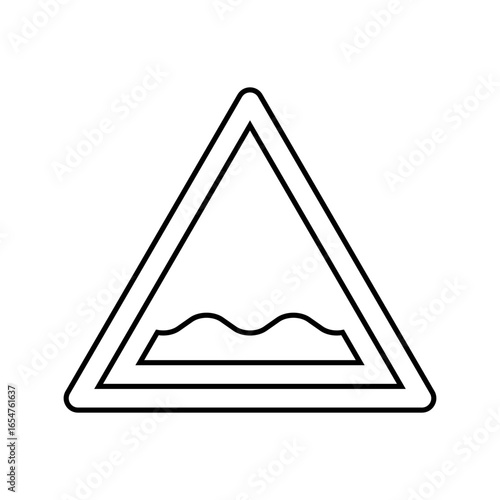 potholes car driving obstacles line icon vector illustration