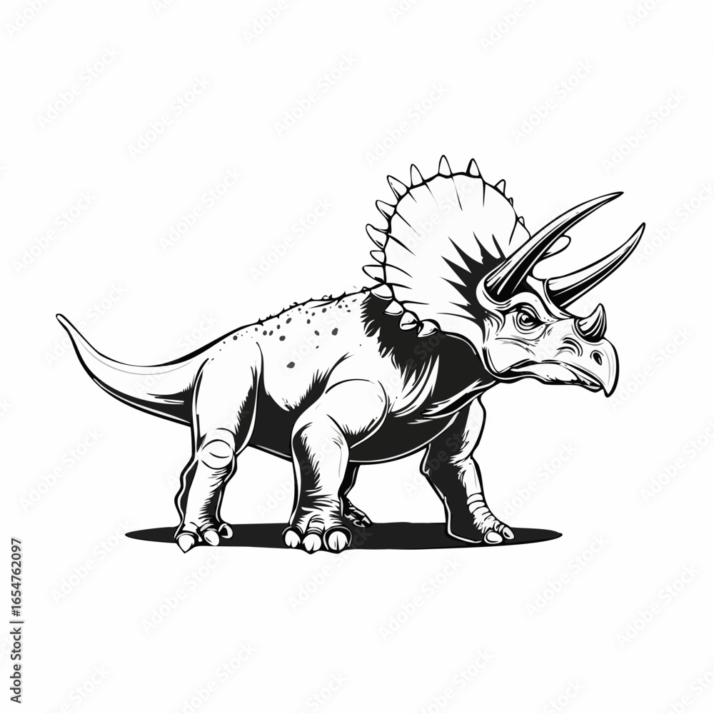 Obraz premium Protoceratops Dinosaur Standing image vector isolated on white background.