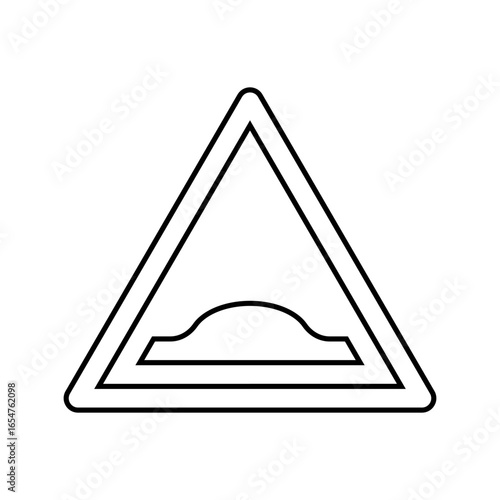 speed bumps car driving obstacles line icon vector illustration