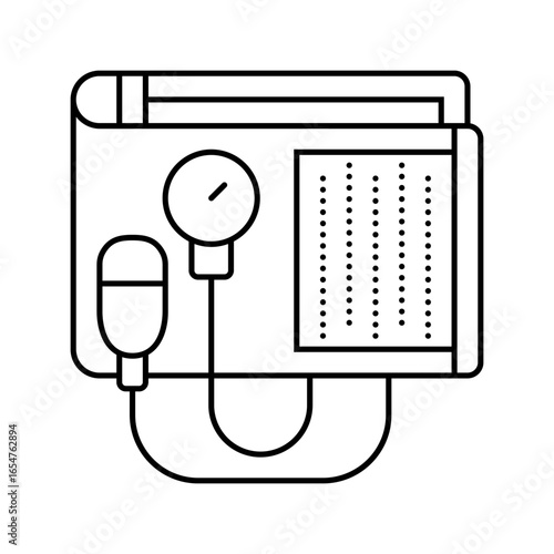sphygmomanometer cardiology accessories line icon vector illustration