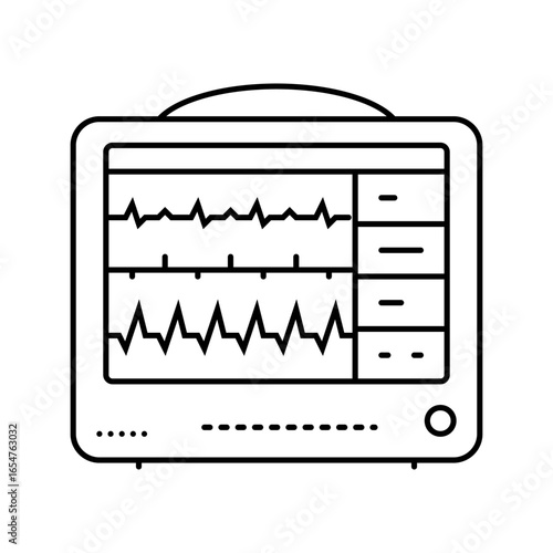 heart rate monitor cardiology accessories line icon vector illustration