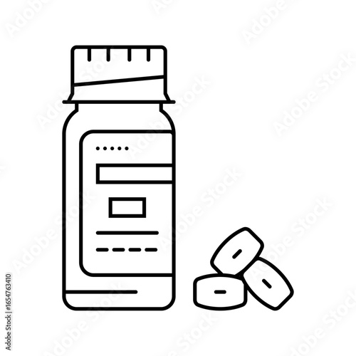 nitroglycerin pills cardiology line icon vector illustration