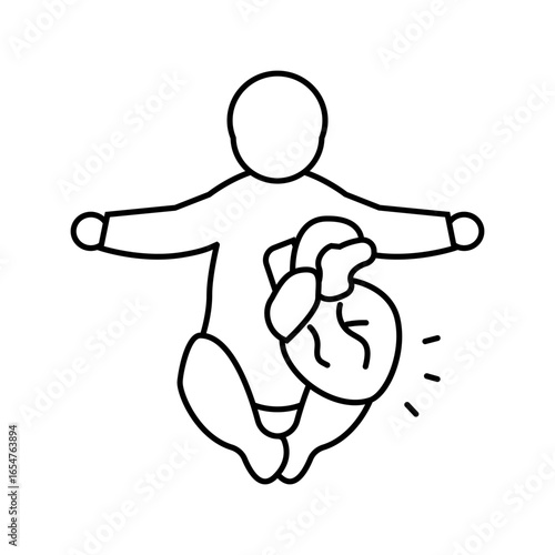 congenital heart disease cardiology line icon vector illustration