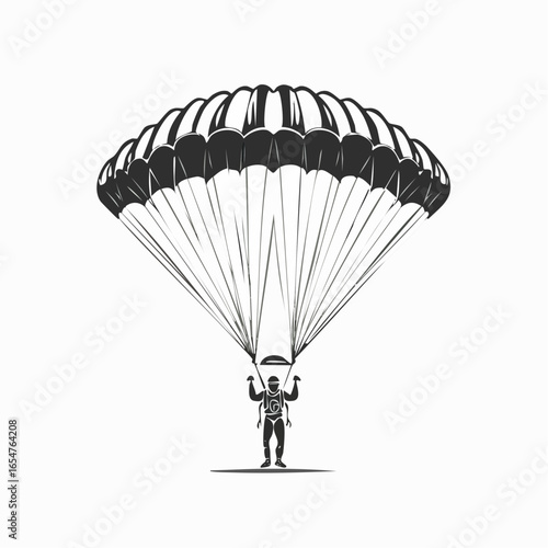 Parachute Jumper Vector image isolated on white background.