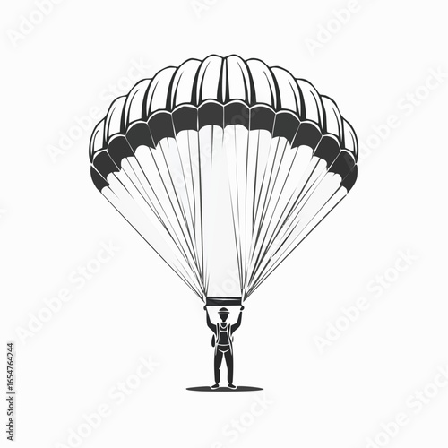 Parachute Jumper Vector image isolated on white background.