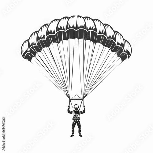 Parachute Jumper Vector image isolated on white background.
