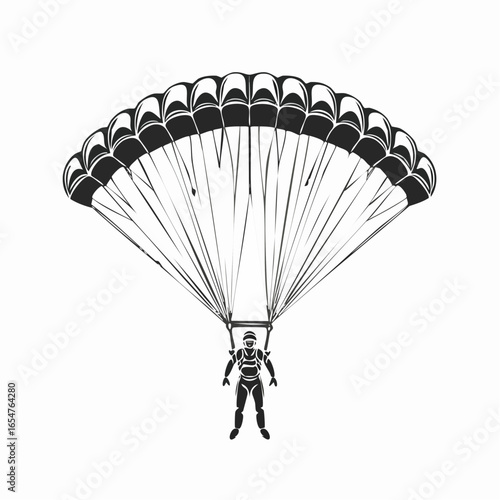 Parachute Jumper Vector image isolated on white background.