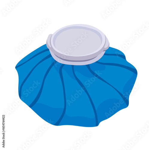 Blue Ice Pack Illustration Isolated on White Background