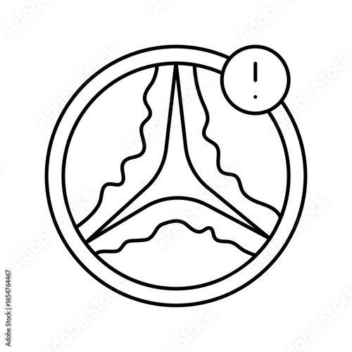 aortic stenosis cardiology disease line icon vector illustration