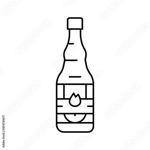 hot sauce condiment line icon vector illustration