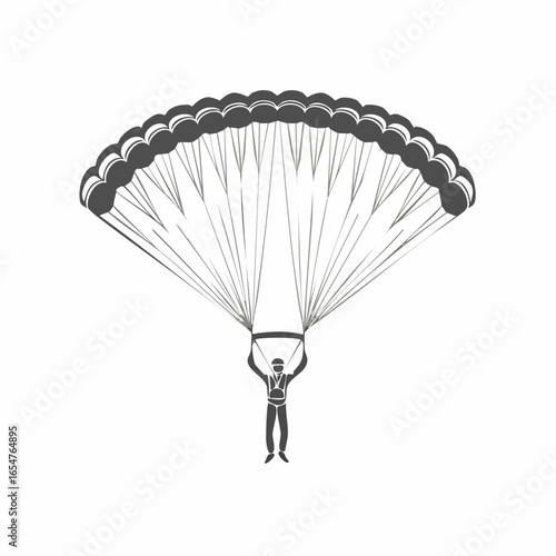 Performance Parachute Jumper Vector image isolated on white background.