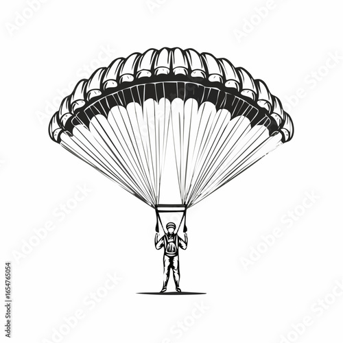 Performance Parachute Jumper Vector image isolated on white background.