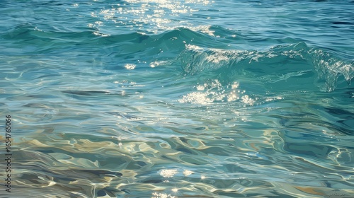 Painterly ocean waves in artistic rendering, ideal for home decor stores, coastal restaurant wall art, travel magazine features

