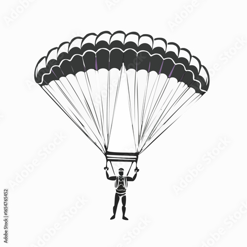 Performance Parachute Jumper Vector image isolated on white background.