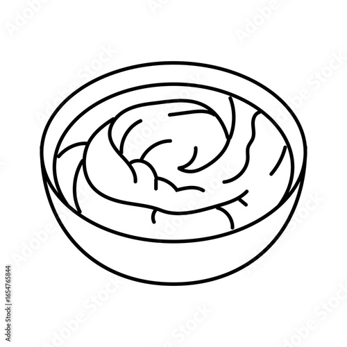 hummus condiment line icon vector illustration