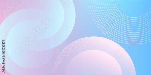 Abstract background. Blue and pink gradient. Circle effect style. Modern minimalist. Eps 10