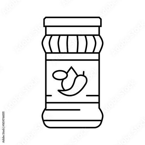 chili oil condiment line icon vector illustration