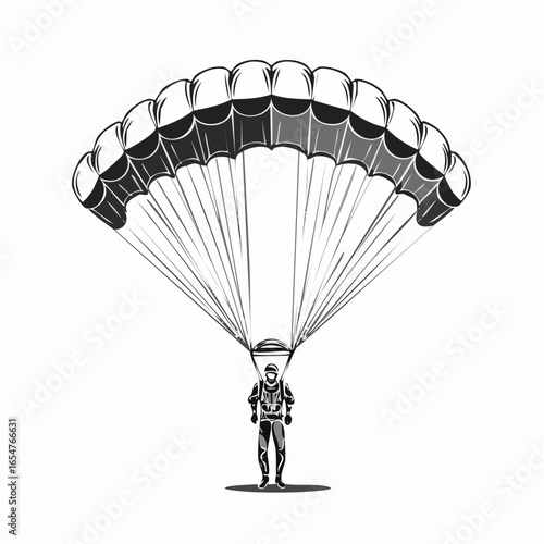 Performance Parachute Jumper Vector image isolated on white background.