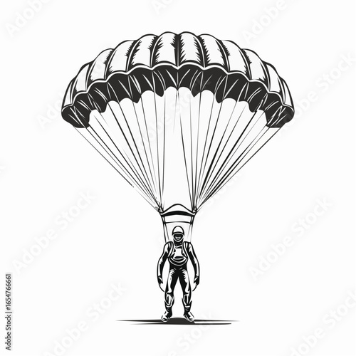 Performance Parachute Jumper Vector image isolated on white background.