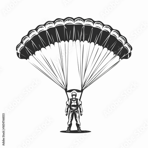 Performance Parachute Jumper Vector image isolated on white background.