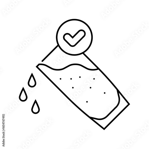 drinking plenty of water oral care line icon vector illustration