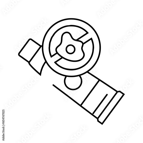 using antibacterial toothpaste line icon vector illustration