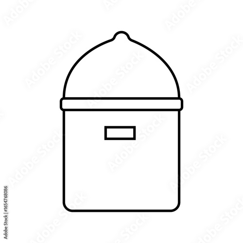 cooking pot titanium ultralight line icon vector illustration