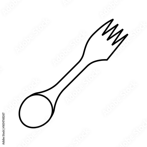 fork spoon titanium ultralight line icon vector illustration