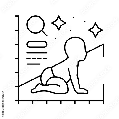 growth monitoring child care nurse line icon vector illustration