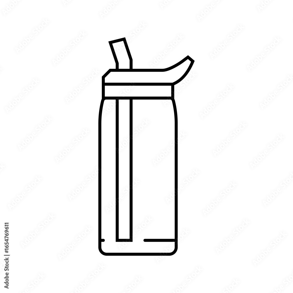 Fototapeta premium reusable water bottle eco sustainability line icon vector illustration