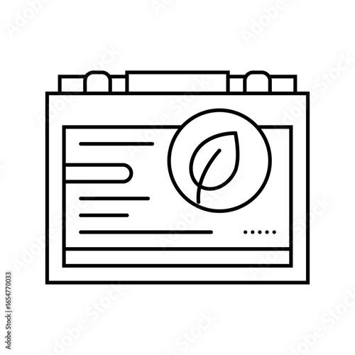 battery eco conscious line icon vector illustration
